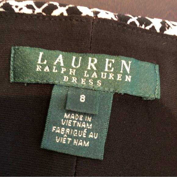 Lauren Ralph Lauren black white graphic print sheath dress size 8 - Picture 10 of 14
